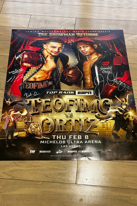 Limited Edition SIGNED Teofimo vs. Ortiz Fight Poster FEATURING Bob Arum