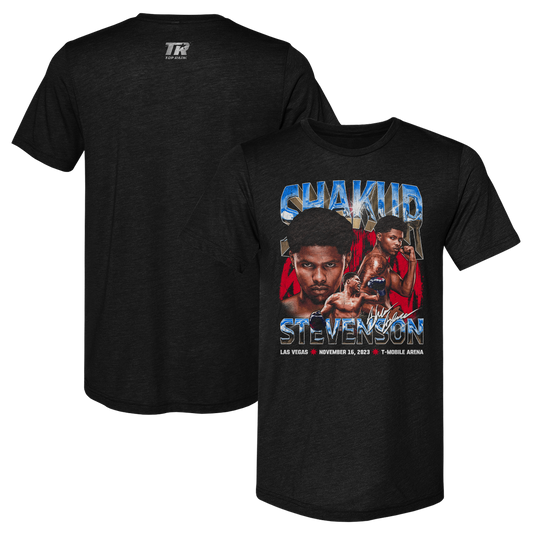 Limited Edition Shakur Stevenson Fight T-Shirt featuring vibrant graphic of the undefeated boxing sensation