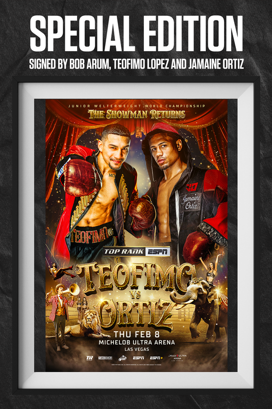 Limited Edition SIGNED Teofimo vs. Ortiz Fight Poster FEATURING Bob Arum