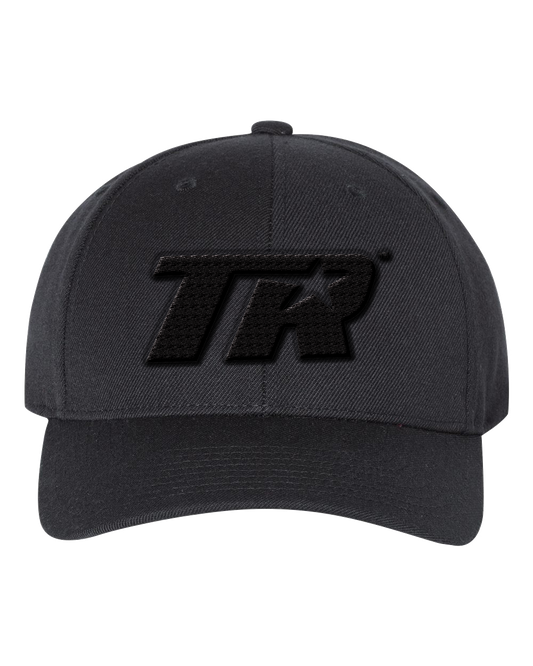 Curved Black on Black 3D TR Logo Hat