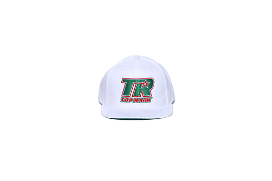 White TR Logo Mexico Trucker Hat with Mexico TR logo and curved bill.