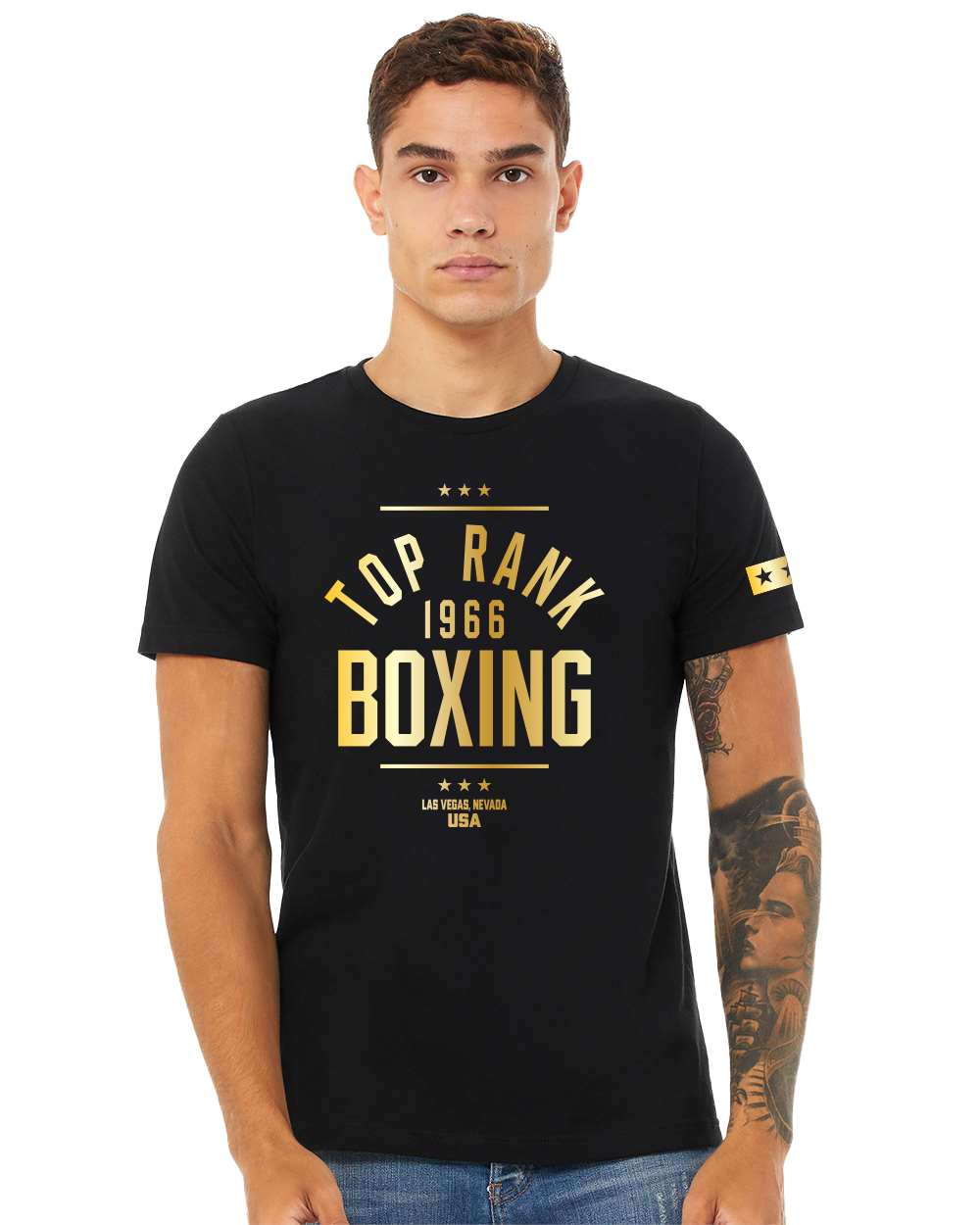 Top Rank Gold Foil Logo Boxing T-Shirt