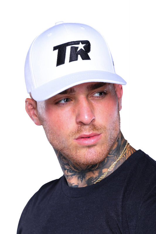 White Top Rank hat with black TR logo and curved bill.